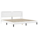 Sengeramme med madras Hvid 200 x 200 cm Kunstlæder