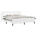 Sengeramme med madras Hvid 200 x 200 cm Kunstlæder