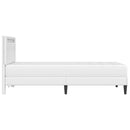 Sengestel med LED-lysstrimler Hvid 80 x 200 cm Kunstlæder