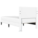 Sengestel med LED-lysstrimler Hvid 90 x 190 cm Kunstlæder