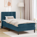Sengeramme med madras med hovedgærde Blå 90 x 200 cm Fløjl
