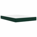 Sengeramme med madras Mørkegrøn 120 x 200 cm Fløjl