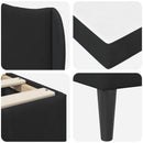 Sengestel med hovedgærde 2 pcs Sort 120 x 190 cm Fløjl