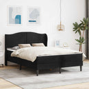 Sengestel med hovedgærde Sort 140 x 190 cm Fløjl