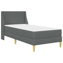 Sengeramme med madras med hovedgærde Mørkegrå 90 x 190 cm Stof