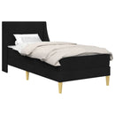 Sengeramme med madras med hovedgærde Sort 90 x 190 cm Stof