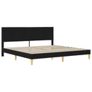 Sengeramme med madras med hovedgærde Sort 180 x 200 cm Stof
