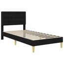 Sengeramme med madras med hovedgærde Sort 90 x 190 cm Stof