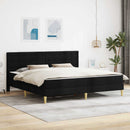 Sengeramme med madras med hovedgærde Sort 180 x 200 cm Stof