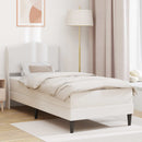 Sengestel med hovedgærde Hvid 90 x 190 cm Kunstlæder