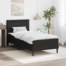 Sengestel med LED-lysstrimler Sort 90 x 190 cm Kunstlæder