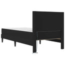 Sengestel med LED-lysstrimler Sort 90 x 190 cm Kunstlæder