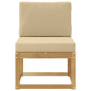 Udendørs sofagruppe Hvid og Beige 59 x 63 x 73 cm