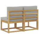 2 Stk Udendørs Mellem Sofa Massivt Akacietræ Hvid