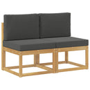 2 Stk Udendørs Mellem Sofa Massivt Akacietræ Hvid
