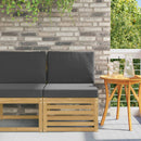 Udendørs Mellem Sofa Massivt Akacietræ Hvid
