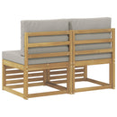 2 Stk Udendørs Mellem Sofa Massivt Akacietræ Hvid