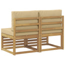 2 Stk Udendørs Mellem Sofa Massivt Akacietræ Hvid