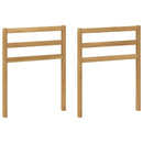 Armlæn modul 2 pcs Hvid 59 x 4 x 73 cm Massivt Akacietræ