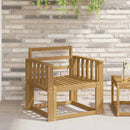 Armlænsmodul 2 pcs Hvid 60 x 6 x 61 cm Massivt Akacietræ