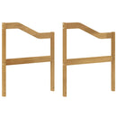 Armlæn modul 2 stk. Hvid 59 x 4 x 73 cm Massivt Akacietræ