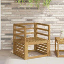 Armlænsmodul 2 pcs Hvid 59 x 4 x 73 cm Massivt Akacietræ