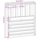 Armlænsmodul 2 pcs Hvid 60 x 6 x 61 cm Massivt Akacietræ