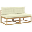 2 Stk Udendørs Mellem Sofa Polyester Hvid