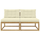 2 Stk Udendørs Mellem Sofa Polyester Hvid