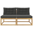 2 Stk Udendørs Mellem Sofa Polyester Hvid