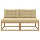 2 Stk Udendørs Mellem Sofa Polyester Hvid
