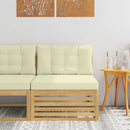 Udendørs Mellem Sofa Massivt Akacietræ Hvid 83 x 79 x 73 cm