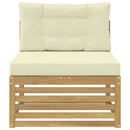 Udendørs Mellem Sofa Massivt Akacietræ Hvid 83 x 79 x 73 cm