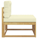 Udendørs Mellem Sofa Massivt Akacietræ Hvid 83 x 79 x 73 cm