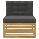 Udendørs Mellem Sofa Massivt Akacietræ Hvid