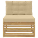 Udendørs Mellem Sofa Massivt Akacietræ Hvid