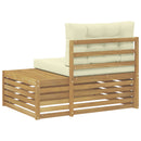 Udendørs end sofa Hvid 115 x 83 x 73 cm Massivt Akacietræ