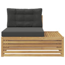 Udendørs Modulsofa Hvid 115 x 83 x 73 cm Massivt Akacietræ