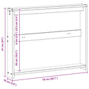 Armlænsmodul 2 pcs Hvid 78,5 x 10 x 61 cm Massivt Akacietræ