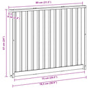 Armlænsmodul 2 pcs Hvid 80 x 6 x 61 cm Massivt Akacietræ