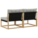 Udendørs Mellem Sofa Massiv akacietræ og Textilene Hvid