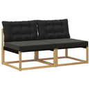 Udendørs Mellem Sofa Massiv akacietræ og Textilene Hvid
