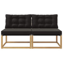 Udendørs Mellem Sofa Massiv akacietræ og Textilene Hvid