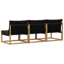 Udendørs Mellem Sofa Massiv akacietræ og Textilene Hvid