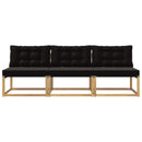 Udendørs Mellem Sofa Massiv akacietræ og Textilene Hvid