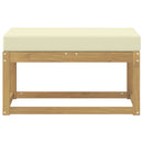 Udendørs Skammel Bænk Hvid 80 x 43 x 45 cm Massivt Akacietræ