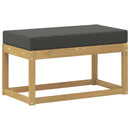 Udendørs Skammel Bænk Hvid 80 x 43 x 45 cm Massivt Akacietræ