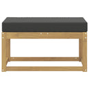 Udendørs Skammel Bænk Hvid 80 x 43 x 45 cm Massivt Akacietræ