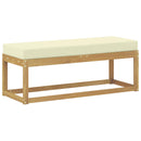 Udendørs Skammel Bænk Hvid 115 x 43 x 45 cm Massivt Akacietræ