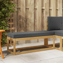 Udendørs Skammel Bænk Hvid 115 x 43 x 45 cm Massivt Akacietræ